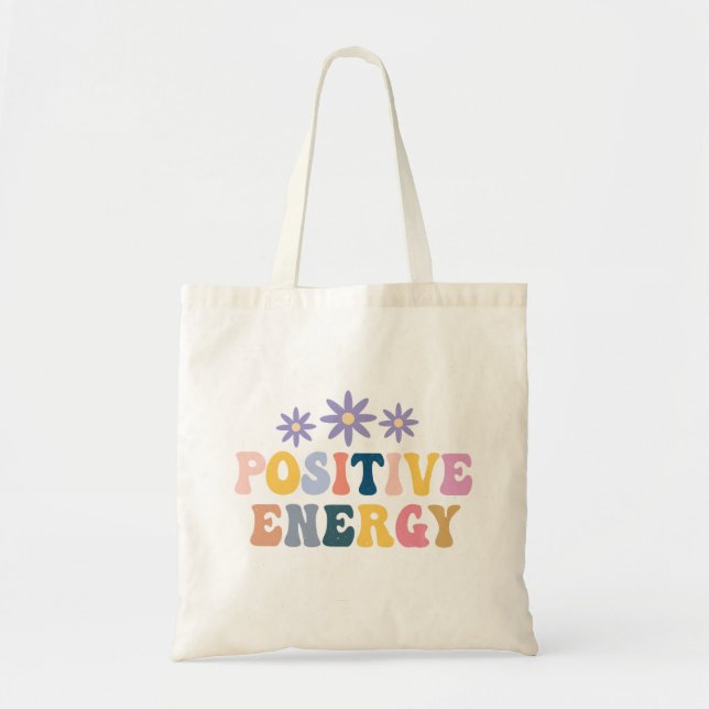 Retro Hippie positives Zitat Tragetasche (Vorne)