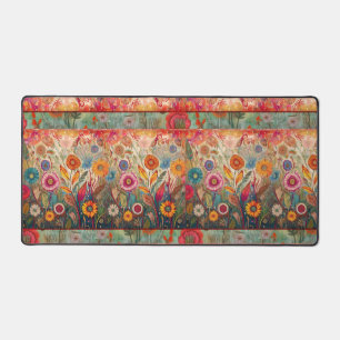 Retro Hippie: Red Garden Desk Mat Schreibtischunterlage