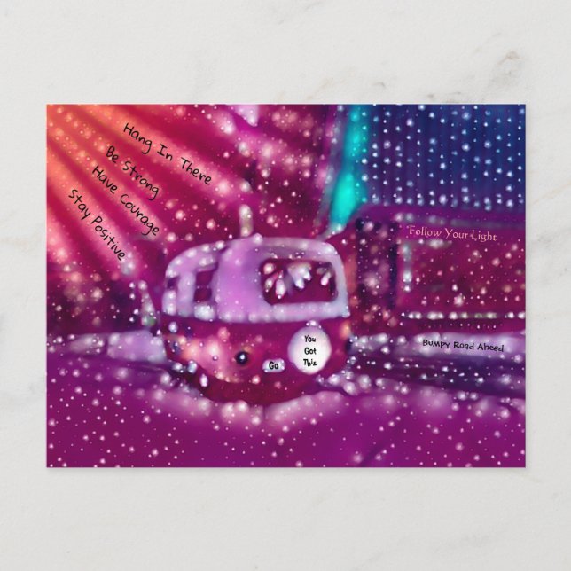 Retro-Hippie Sie Got diese Inspiration Postkarte (Vorderseite)