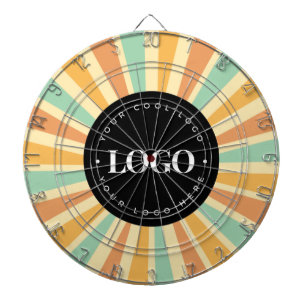 Retro Hippie Sunshine Sun Business Logo Groovy Dartscheibe