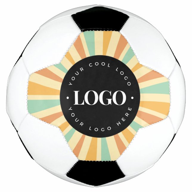 Retro Hippie Sunshine Sun Business Logo Groovy Fußball (Vorderseite)