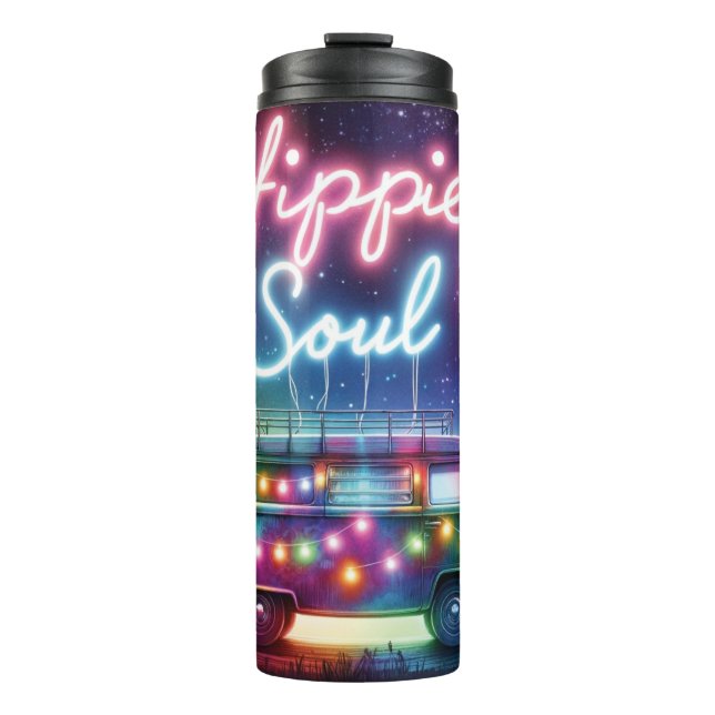 Retro Hippie Thermal Tumbler Thermosbecher (Vorderseite)