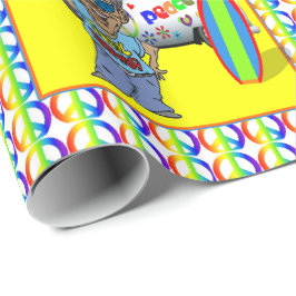 Retro Hippy Van Peace Surf Board der 1960er Jahre Geschenkpapier