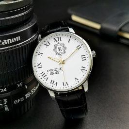 Retro Hipster Monogram Unique Personalized Design Armbanduhr