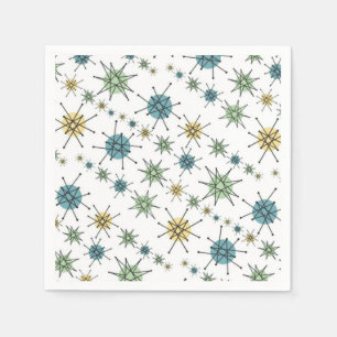 Retro Hipster-Raum-Alters-AtomSternexplosion Serviette