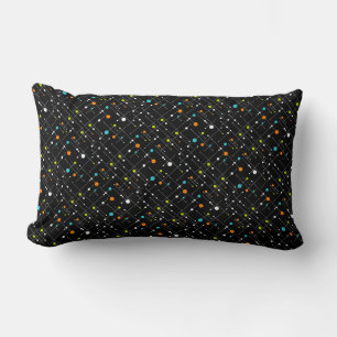 Retro Hipster-Schwarz-Raum-AlteratomLumbar Lendenkissen