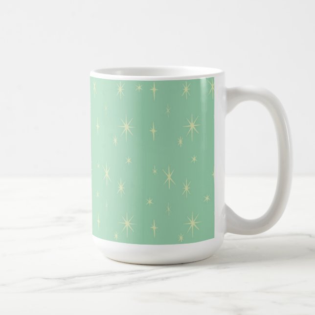 Retro Hipster Space Age Atomic Sternexplosion 15oz Kaffeetasse (Rechts)