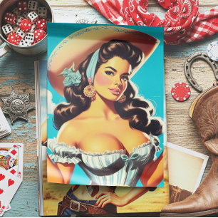 Retro Hispanic Cowgirl Seidenpapier