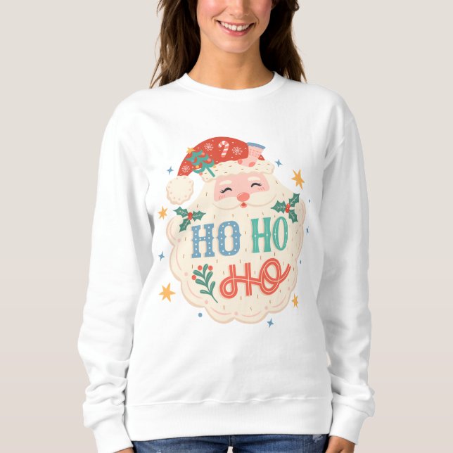 Retro Ho Ho Ho Weihnachten Sweatshirt (Vorderseite)