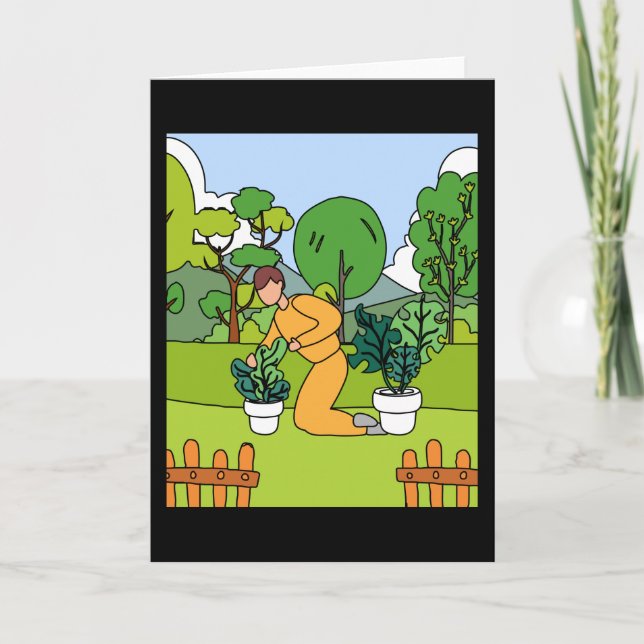 Retro Hobby Gardener Garden Gardener Karte (Vorderseite)