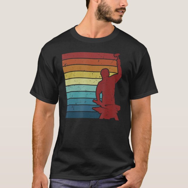 Retro Hobby Legend Schmieden Beruflicher Anvil Bla T-Shirt (Vorderseite)