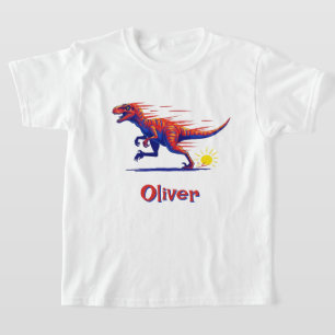 Retro-Hochgeschwindigkeits-Raptor-Dinosaurier T-Shirt