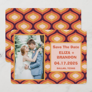Retro-Hochzeit Das Date-Foto speichern Save The Date