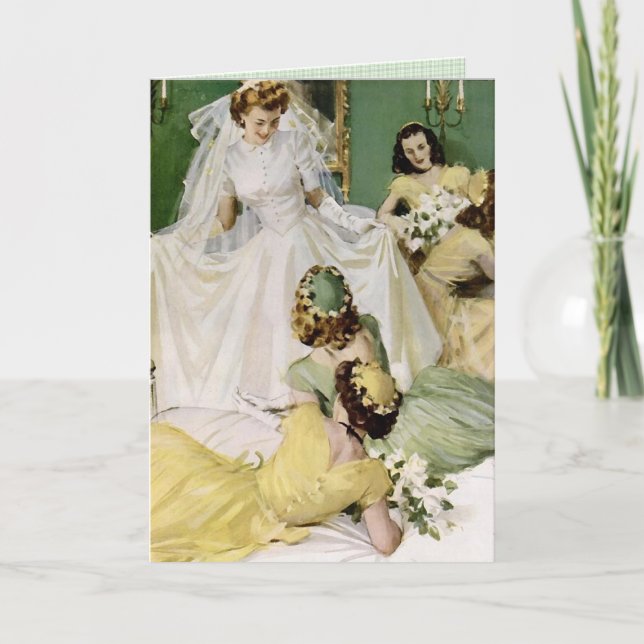 Retro Hochzeit der 40er Jahre Karte (Vorderseite)