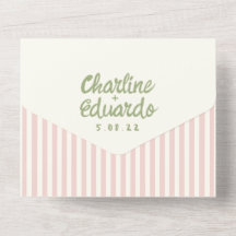 Retro-Hochzeit im Pastellstil mit handgeschriebene