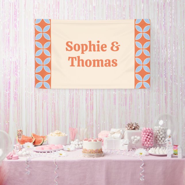 Retro-Hochzeit Mitte des Jahrhunderts Banner (Party)