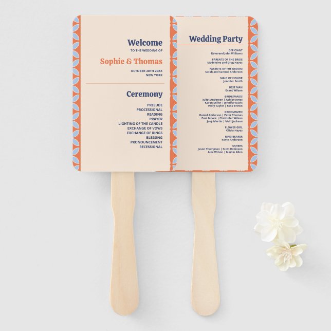 Retro-Hochzeit Mitte des Jahrhunderts Fächer (Vorne und Hinten)