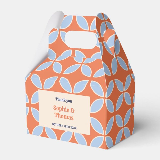 Retro-Hochzeit Mitte des Jahrhunderts Geschenkschachtel (Vorderseite)