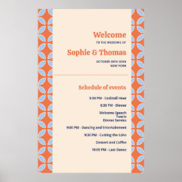 Retro-Hochzeit Mitte des Jahrhunderts Poster