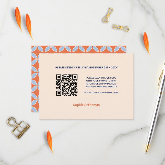 Retro-Hochzeit Mitte des Jahrhunderts RSVP Karte (Von Creator hochgeladen)