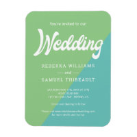 Retro Hochzeitsempfehlung für grünen und blauen Bl