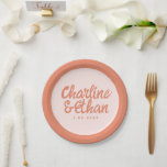 Retro Hochzeitspapier-Teller von Pastel Handwritin Pappteller<br><div class="desc">.</div>
