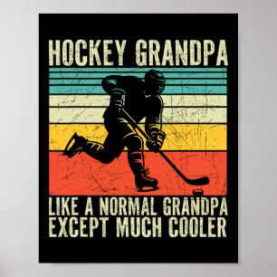 Retro-Hockey-Opa Lustiger Hockeyspieler Eis-Hockey Poster