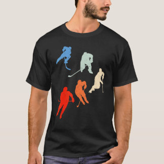 Retro-Hockeyspieler Vintage-Eishockey T-Shirt