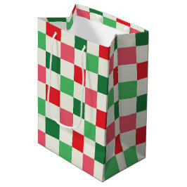Retro Holiday Check Mittlere Geschenktüte