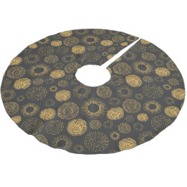 Retro Holiday Gold Burst Sparkler Weihnachten Polyester Weihnachtsbaumdecke