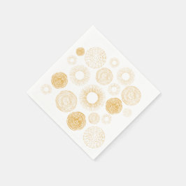 Retro Holiday Gold Burst Weihnachtsessen servieren Serviette