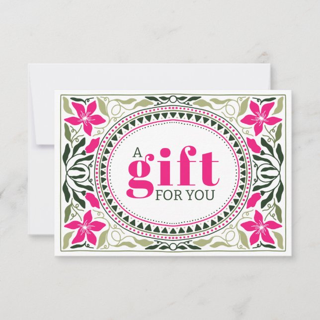 RETRO HOLIDAY GREEN Pink BLUME FRAME CHRISTMAS (Vorderseite)