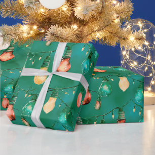 Retro Holiday Lights Spaß Niedlich Moderne Weihnac Geschenkpapier