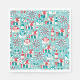 Retro Holiday Luncheon Paper Napkins Serviette