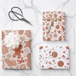 Retro Holiday Milk & Christmas Cookies Geschenkpapier Set
