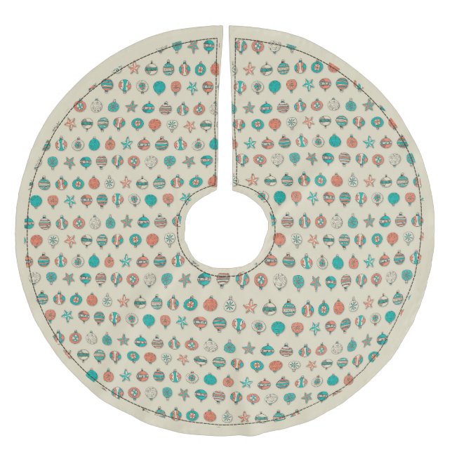 Retro Holiday Ornaments Treppenhaus Rock Polyester Weihnachtsbaumdecke (Vorderseite)