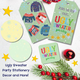 Retro Holiday Ugly Sweater Christmas Party Geschenkanhänger