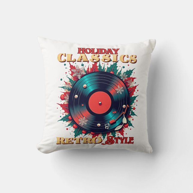 Retro Holiday Vinyl Magic Kissen (Vorderseite)