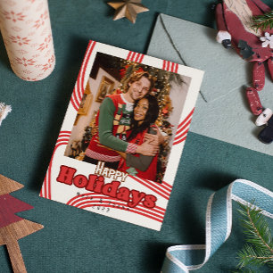 Retro Holiday Weihnachtsfreunde Familienkarte Einladung