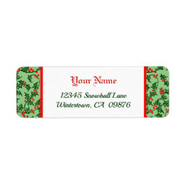 Retro Holly mit Red Berries auf Green Editable