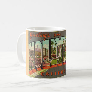 Retro Hollywood CA Grußveranstaltung Tasse