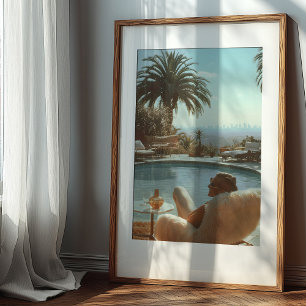 Retro Hollywood Glamour: Poolside mit Blick Poster