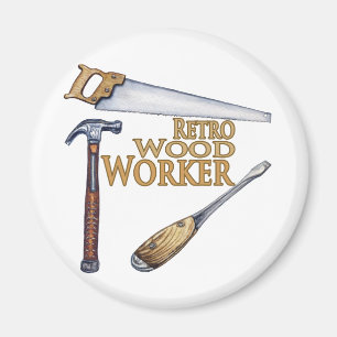 Retro hölzerne Arbeitskraft Magnet
