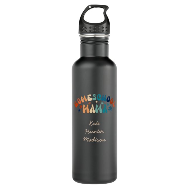 Retro Homeschool Mama Mama Personalisiert Edelstahlflasche (Vorderseite)