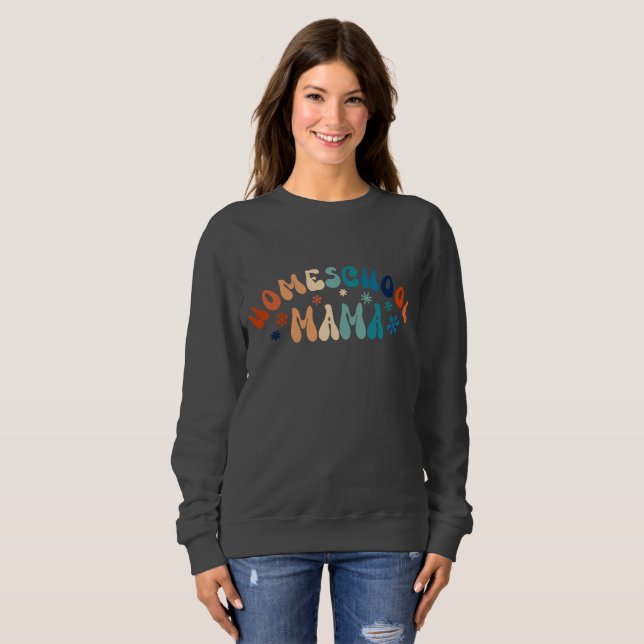 Retro Homeschool Mama Mama Sweatshirt (Vorne ganz)