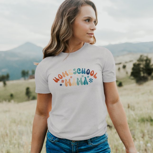 Retro Homeschool Mama Mama T-Shirt (Von Creator hochgeladen)