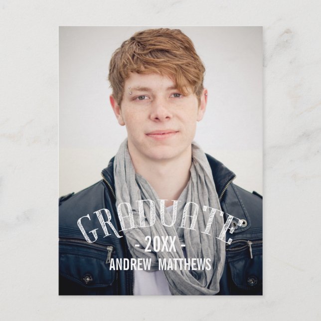 Retro Homme | Invitation de la fête de graduation (Devant)