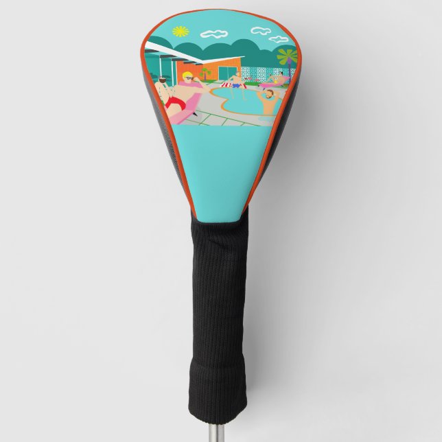 Retro homosexuelle Pool-Party-Fahrer-Abdeckung Golf Headcover (Vorderseite)