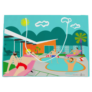 Retro homosexuelle Pool-Party-Geschenk-Tasche Große Geschenktüte