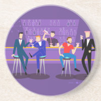 Retro homosexueller Bar-Sandstein-Untersetzer